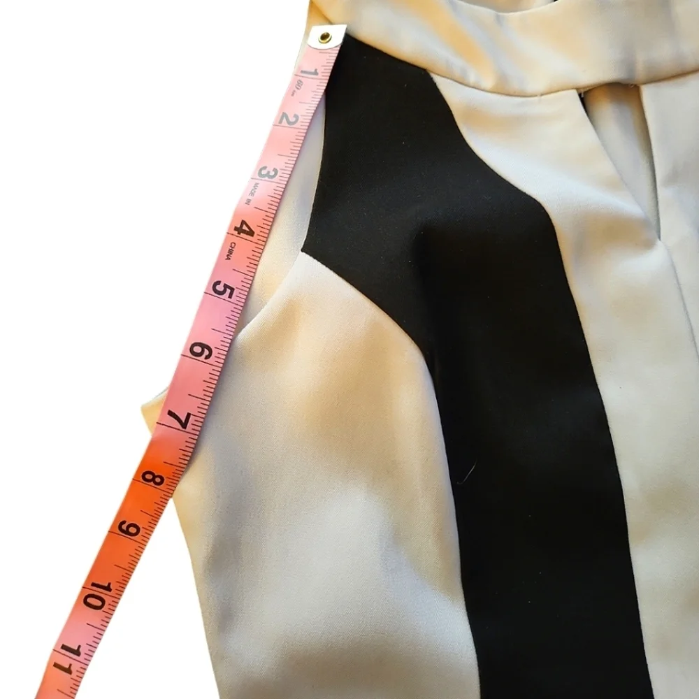 Signature By Sangria SZ 4P Black & White Sleeveless Keyhole Colorbock Mini Dress - Picture 9 of 13
